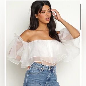 Show me your MuMu white crop bridal top